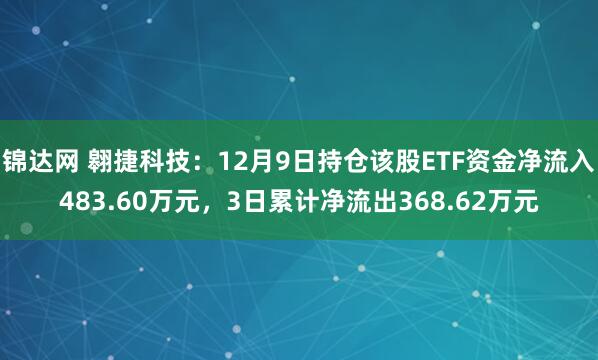 锦达网 翱捷科技：12月9日持仓该股ETF资金净流入483.60万元，3日累计净流出368.62万元